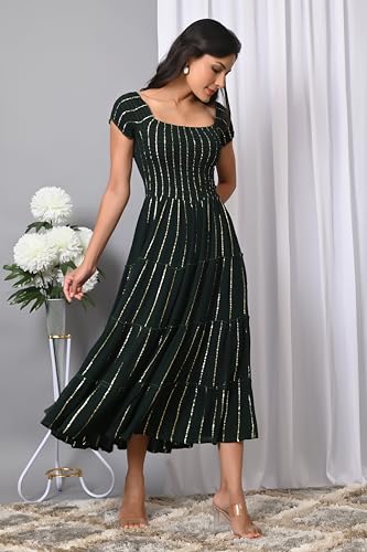 Image of IQRAAR Dress for Women Printed Midi Dress
