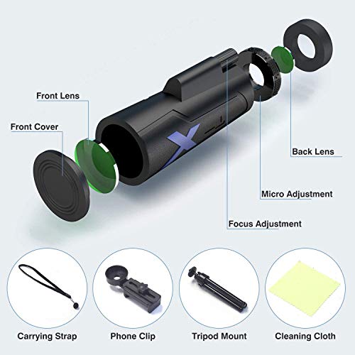 Monocular Telescope 12x50 High Power IPX7 Waterproof FMC BAK4 Prism with Tripod&Smartphone Adapter for Wildlife Bird Watching Hunting Camping Travelling Wildlife Secenery