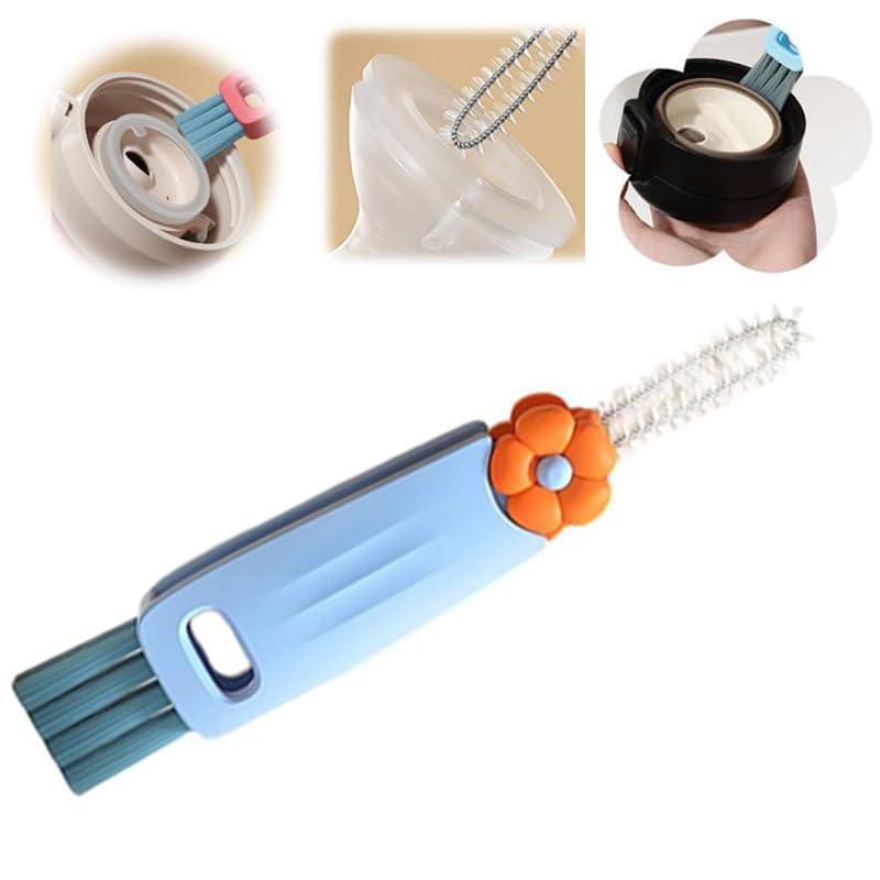 Multifunctional 3 in 1 Cup Lid Cleaning Brush for Tight Spaces (Blue)
Multifunctional Lid Cleaner Brush Set for Baby B
