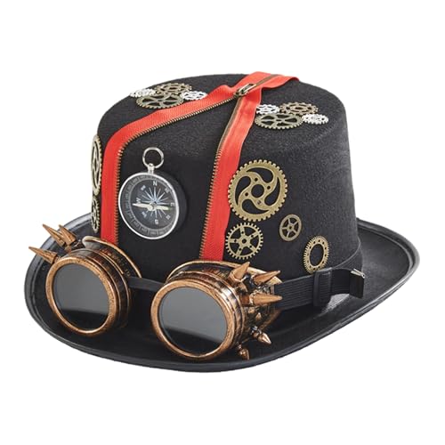 Costume de voyageur dans le temps avec chapeau steampunk pour votre soirée Halloween