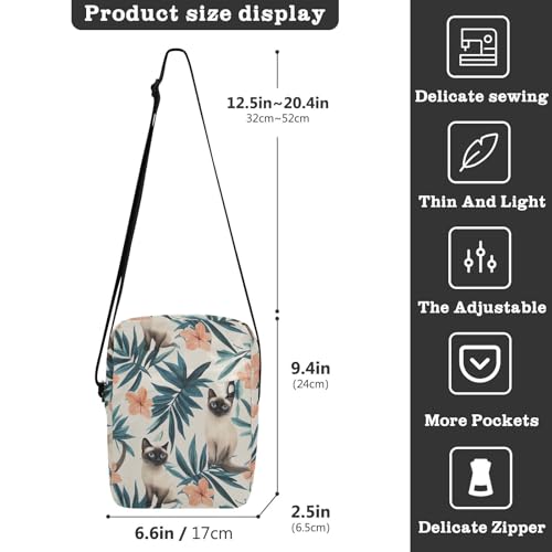 KLL Simple Floral Cat mens messenger bag Vegan Leather Crossbody Bags For Women Shopping Shoulder Hand Bag For Woman3