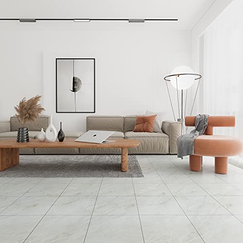 Veelike 12''X12'' Peel And Stick Floor Tile Marble Vinyl Floor Tiles 24 Pack Stick On Tile Flooring Waterproof Self Adhesive Removable Grey Granite Vinyl Floor Stickers For Bathroom Bedroom Kitchen #TOP2