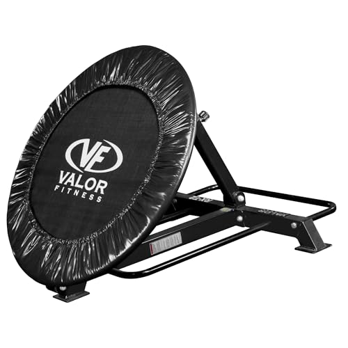 Valor Fitness Adjustable Medicine Ball Rebounder with Ball Storage – 8 Position Training Trampoline for Strength, Core, and Physical Therapy Workouts – Home Gym Fitness Equipment