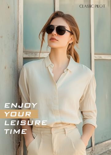 Image of GQUEEN Classic Pilot Polarized Sunglasses Men Women Retro Shades UV400 MOS1