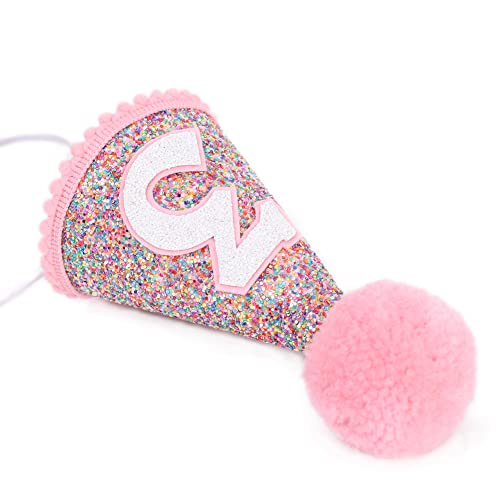 Syesql Birthday Rainbow Cone Hat - Glitter Birthday Hat, Birthday Hats For Kids, Baby's Birthday Photo Props, Rainbow Birthday Party Decorations, Little Girls Hair Accessories Party #TOP5