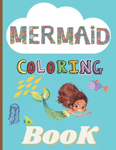 Mermaid Coloring Book: cute Mermaid coloring book for kids ages 4-10 | stress relief gifts for kids | gorgeous Mermaid pages ready to color | with black sided pages prevent bleed of markers