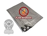 Professional EZ Travel Collection Fire Retardant Heavy Duty Shade Tarp (Silver) (8' x 10')