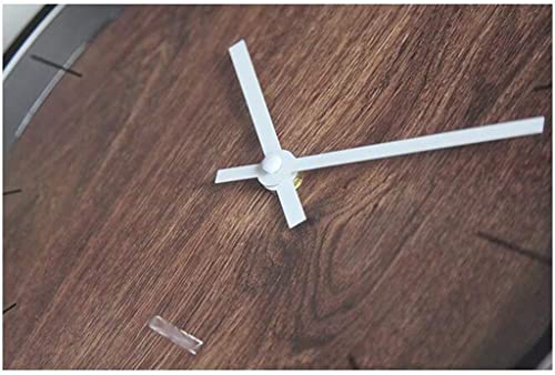 Horloge Murale Ronde Marron de Mode Simple pour Déco Maison