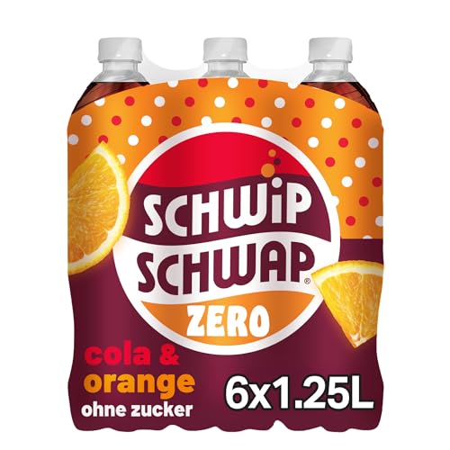 SCHWIPSCHWAP ohne Zucker – Koffeinhaltiges Cola-Erfrischungsgetränk mit Orange in Flaschen aus 100% recyceltem Material, EINWEG (6 x 1.25 l) 3