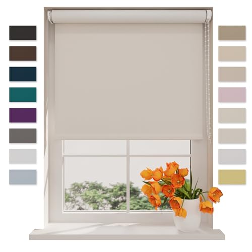 DTCH® Store Enrouleur Occultant Blanc Neige - 160 x 190 cm (LxH), Tailles de 40 à 240 de Largeur, sans perçage Possible, Store Enrouleur occultant, Store...
