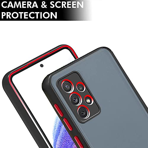 Image of TheGiftKart Translucent Hybrid Back Case Cover for Samsung Galaxy A13 4G | Smoked Matte Back | 360 Degree Protection | Protective Hard Back Case Cover for Samsung Galaxy A13 4G (Black Bumper)