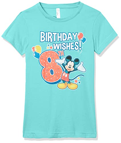 Haut d'anniversaire Mickey Disney pour fille t-shirt imprimé 8 ans bleu tahi taille XL