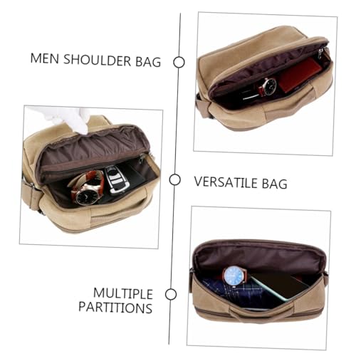 Bolso de lona para hombre multifuncional Beavorty caqui de 7 pulgadas informal 5