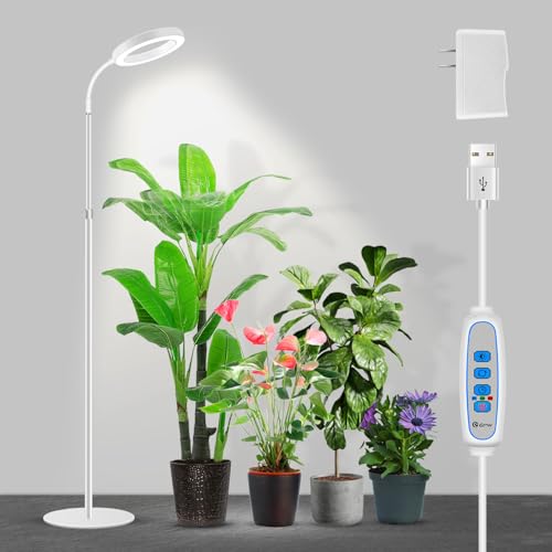 Garpsen Grow Light, Full Spectrum LED Plant Lights with Stand, 3 Color Modes Floor Grow Lamp with...