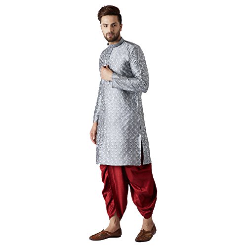 Image of SOJANYA Men's Silk Blend Solid (Since 1958, Kurta & Dhoti Set