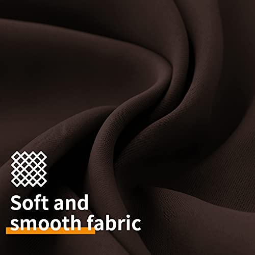 Image of YoungsTex Short Blackout Curtains 36 Inch Length for Kitchen Window - Thermal Insulated with Grommet Room Darkening Drapes for Bathroom Cafe Windows, Brown, 2 Panels, 42 x 36 Inch