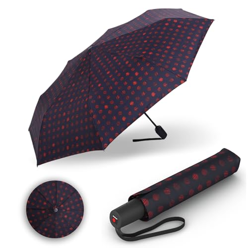 Knirps Regenschirm I.200 Medium Duomatic in Pinta Sailor mit Schirmtasche I kleiner Taschenschirm mit Drucktaste I Regenschirm automatisch & kompakt I Taschenregenschirm leicht & sturmfest