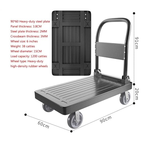 Carretilla plegable con ruedas de goma de 6 pulgadas miniatura 2