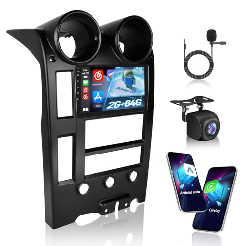 EKAT Car Radio Stereo for Hummer H2 2002 2003 2004 2005 2006 2007 (LHD) - Wireless Carplay & Android Auto