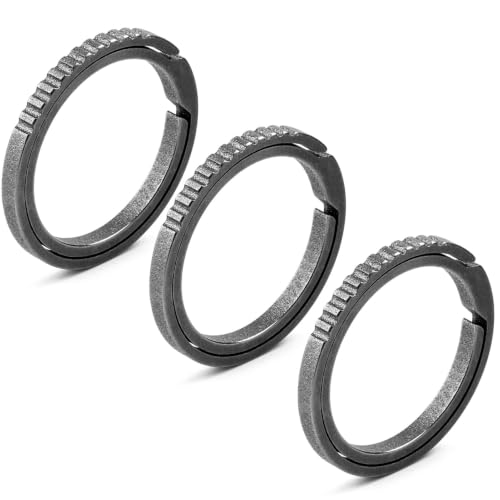 Image of FEGVE Small Titanium Key Chain Rings, Side Push Keychain Ring, Rustproof | Side Push Easy Open, Gr5 titanium alloy, Ultra-light, Corrosion-proof, Anti-deform, for House Car Work Keys
