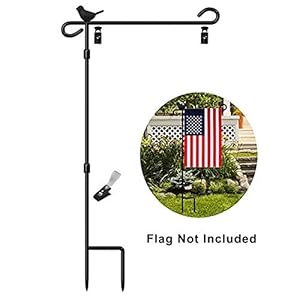 Gardenflagholderstandpremiumgardenflagpolestandmetalantirustweatherproofwithonetigerclipandtwospringstoppersnoflagincluded Urban Country Home Decor Garden flag holder stand premium garden flag pole stand metal anti rust weather proof with one tiger clip and two spring stoppers no flag included urban country home decor