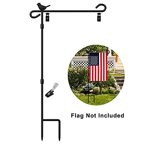 Gardenflagholderstandpremiumgardenflagpolestandmetalantirustweatherproofwithonetigerclipandtwospringstoppersnoflagincluded Urban Country Home Decor Garden flag holder stand premium garden flag pole stand metal anti rust weather proof with one tiger clip and two spring stoppers no flag included urban country home decor