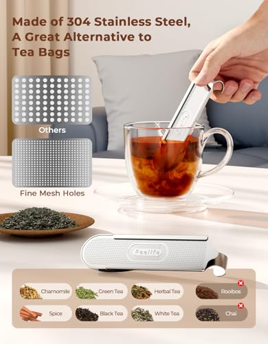 Tea Infuser for Loose Leaf Tea, 2-in-1 Tea Scoop Infuser Fine Mesh Tea Strainers for Loose Tea Single Cup, 304 Stainless Steel Loose Leaf Tea Steeper - Image 3