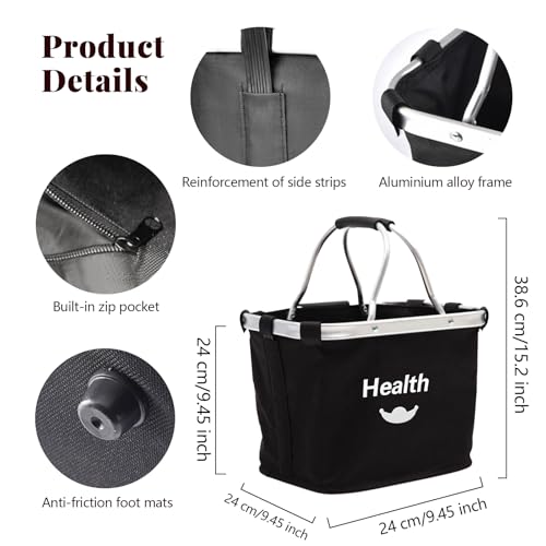 Lenkerkorb Taschen,Faltbar Fahrrad vorne Korb, Easy Install Abnehmbare FahrradkorbTasche für Kleiner Hund-Einkaufen-Reisen-Picknick, mit Lenkeradapter