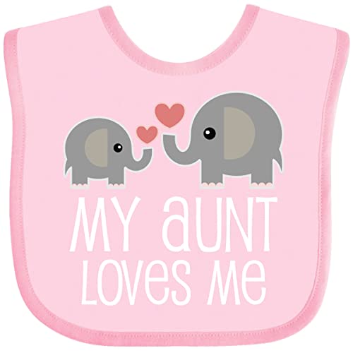 inktastic My Aunt Loves Me Niece Nephew Elephant Baby Bib