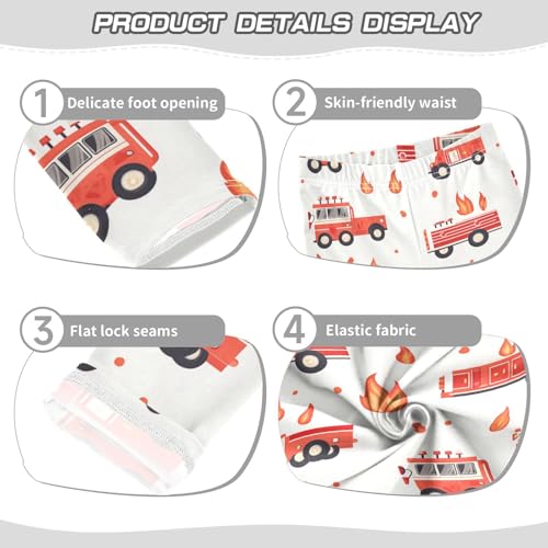 Boccsty Fire Engine Cars Trucks Girls Leggings Kids Yoga Pants Dance Active Tights 4T3