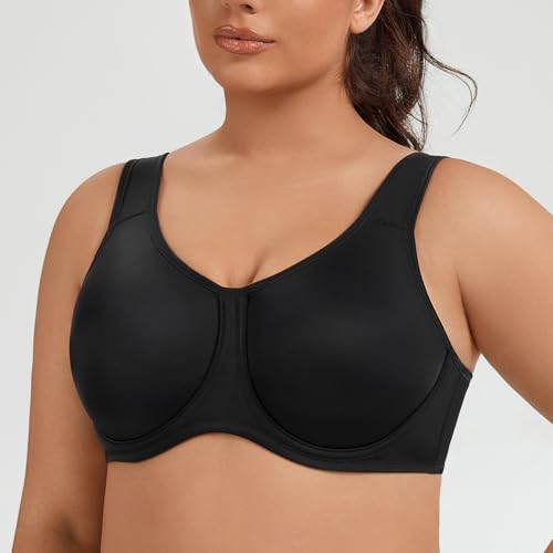 Image of Women's Underwire Sports Bra High Impact Plus Size Full Support Running Bra