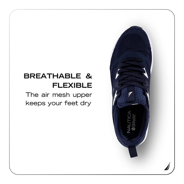 Nautica Mens Running Sneakers Sport Fashion Lace-Up Athletic Soft Shoes for Gym Tennis Men – Cushioned, Breathable, Lightweight & Comfortable