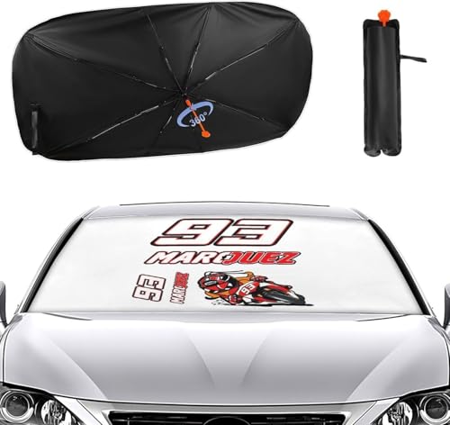 マルク マルケス Motogp 車用 サンシェード 傘型 折り畳み式 フロントガラス用遮光 車内用品 紫外線反射 133x73cm