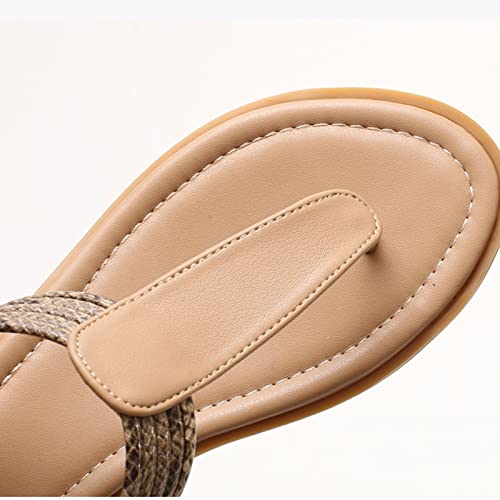 Sandals Clamping Toe Sandals Women's Retro Casual Flat Shoes Sandal(B,38)4