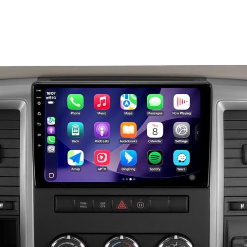 64G Android Car Radio Stereo for Dodge Ram 1500 2500 3500 2009-2012 10.2 Touch Screen Plug and Play Head Unit with Carplay/Android Auto/1080P AHD Backup Camera/AM & FM