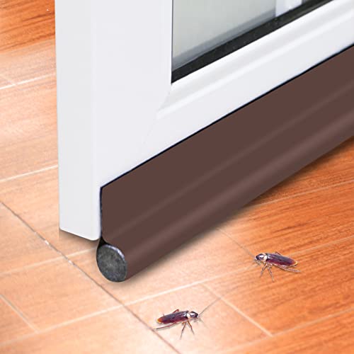 Boudin de porte Ouyulong - 96 cm - Pour chambre à coucher, cuisine et salle de bain - Efficace contre la poussière, les insectes, le vent et la réduction du bruit (marron 1 pièce) Cover