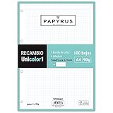 Hojas con 4 taladros para archivadores.