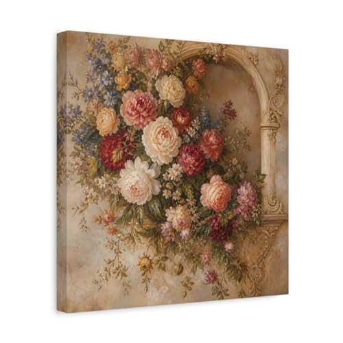 Impression sur toile arche florale haut de gamme décoration d'intérieur rétro