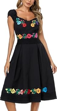 black dress with embroidery