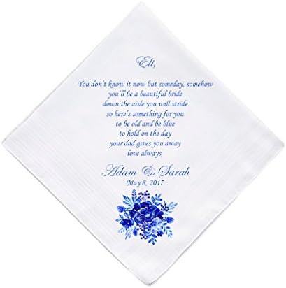 Flower Girl Personalised Handkerchief Wedding Gift Keepsake Hankie Favour