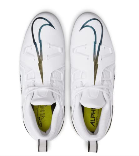 Nike Chuteira masculina Alpha Menace Pro 2 Mid, Branco/preto, 12
