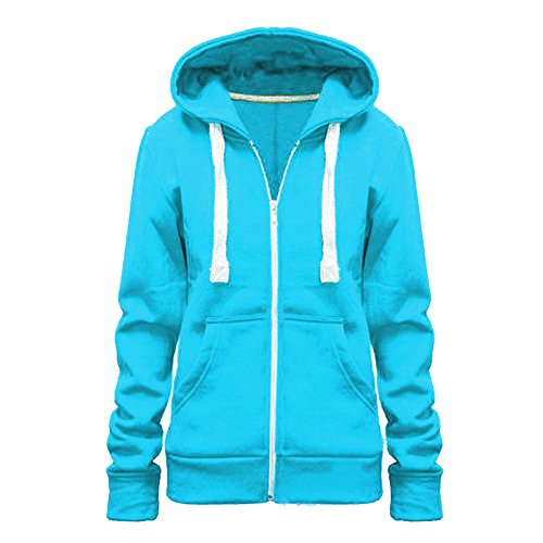 Sweatshirt à capuche veste zippée femme grande taille couleur unie en coton mélangé