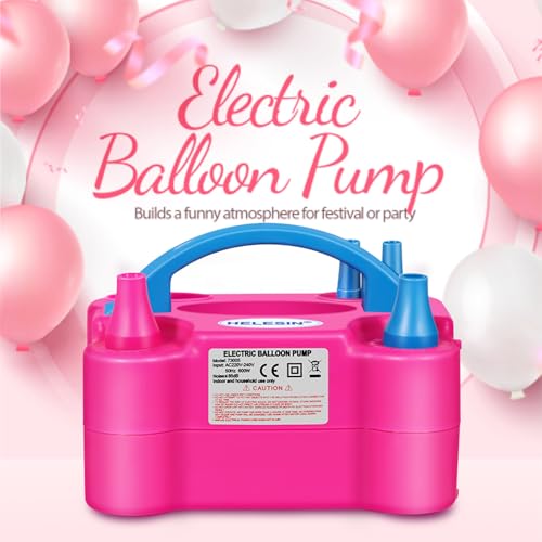 HELESIN Pompa per Palloncini Elettrica, Gonfia Palloncini Elettrico con Accessori Decorativi, Pompa Palloncini Elettrica 2 Modalità, Gonfiatore Palloncino per Decorazioni di Compleanno e Feste（Rosso） - 6