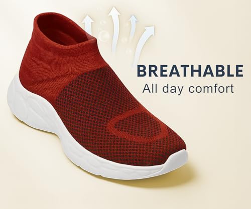 Image of Kraasa Walking Shoes for Men Height Increasing Sports Shoes Ultra Grip Soft Sole Gym Shoes Workout Lightweight Running Shoes for Men