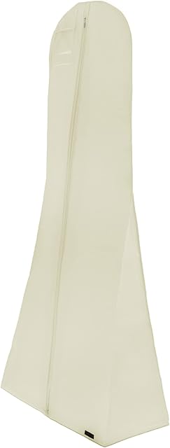 HANGERWORLD 72 Inch Ivory Extra Wide Breathable Wedding Dress Bridal Gown Garment Cover Bag with 14 Inch Gusset