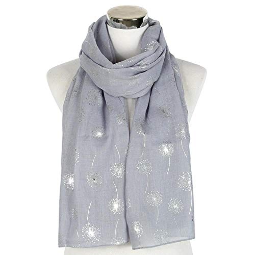 Foulard pissenlit gris et rose le cadeau élégant pour femme