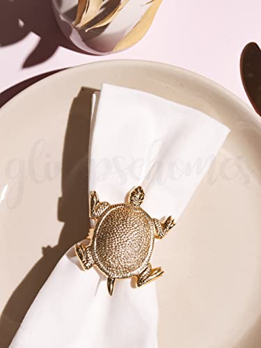 Image of Glimpse Homes Elegant Napkin Rings for Dining Table, Tortoise (12)
