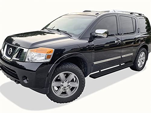 Estribos negros de acero inoxidable para Nissan Armada miniatura 6