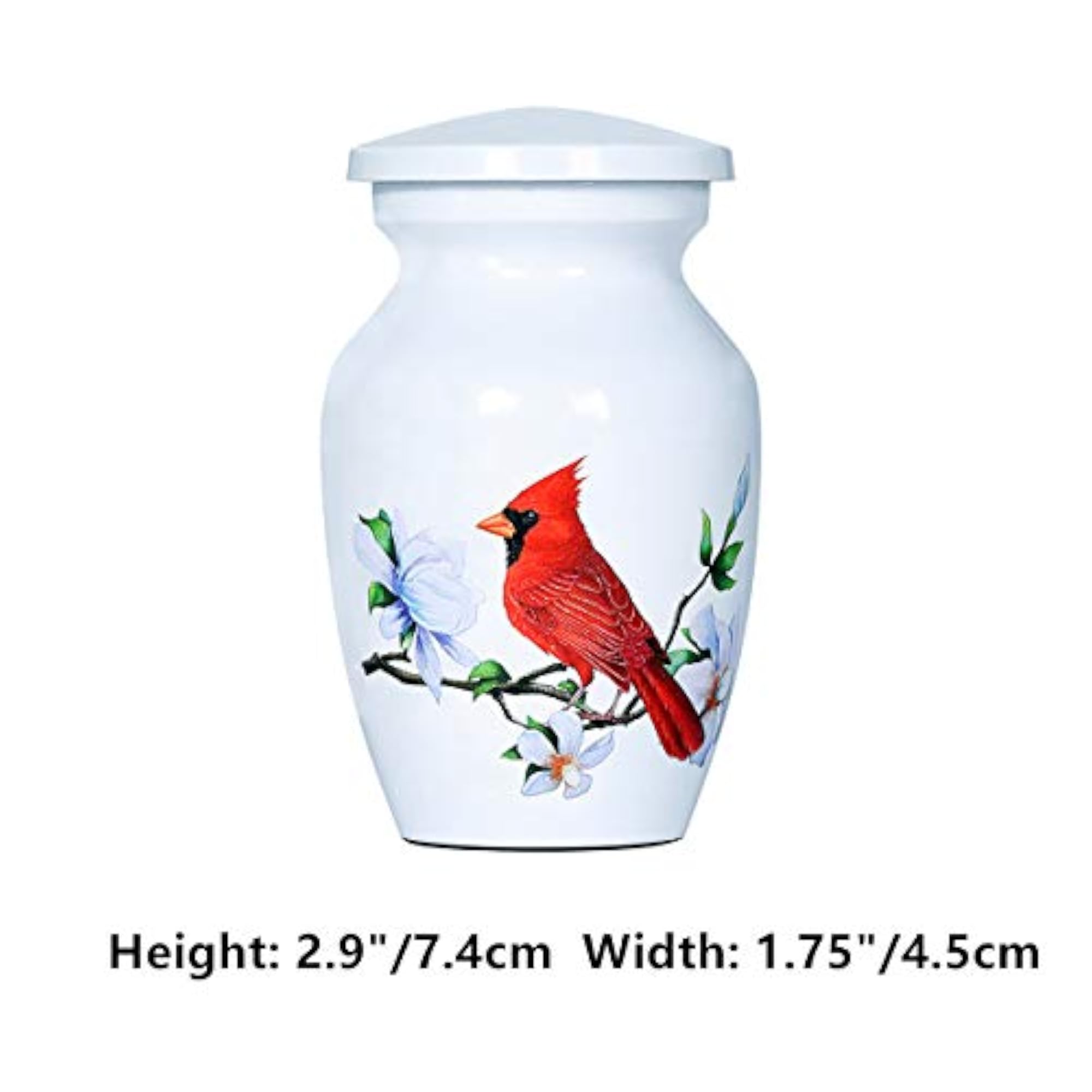 Small Cardinal Urn for Human or Pet Ashes, Mini Funeral Urn