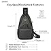 Javolto Sling Bag for Men Crossbody Backpack, Small Sling Backpack Mens Shoulder Bag, Casual Daypack Hiking Bag for Travel